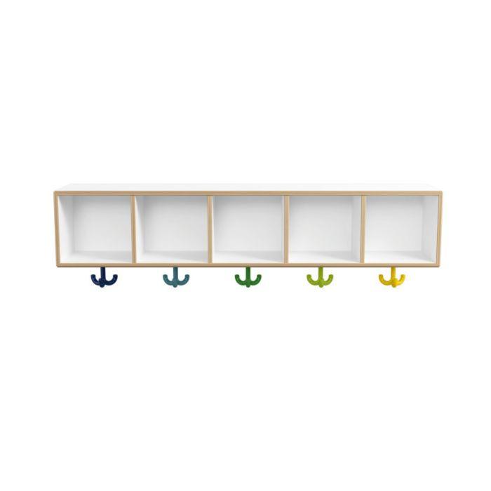 Hewi Hängeregal M20.02.001 1000x200x200mm, 5 Plätze mit 3-fach-Haken