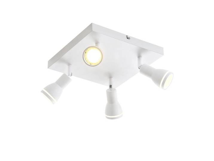 ZMH Strahler Freundlichkeit 4-flammig 25/25/15.7 cm, Weiß, Metall, Gu10, 25x15.7x25 cm, Lampen & Leuchten, Innenbeleuchtung, Spots & Strahler, Deckenspots