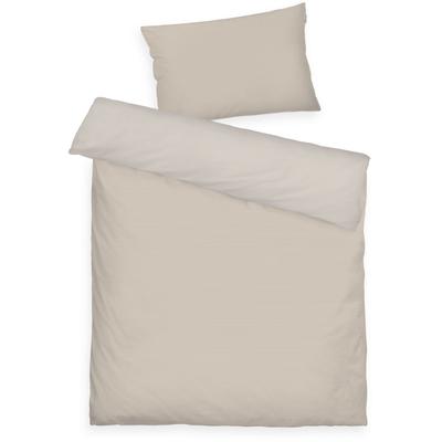 Babybettwäsche TOM TAILOR HOME "TWO-TONE SOLID COLORS in Gr. 100x135cm", beige (sunny sand), B/L: 100cm x 135cm, 1 Stk., 1 Stk., Satin, B/L: 40cm x 60cm, 2 Stk., Satin, Obermaterial: 100% Baumwolle, Bettwäsche, new bedroom, Doppelnaht am Kissen