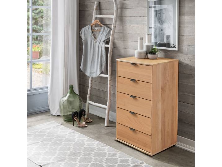 Kommode mit 5 Schubladen 40cm Braun/Beige/Erle Erle
