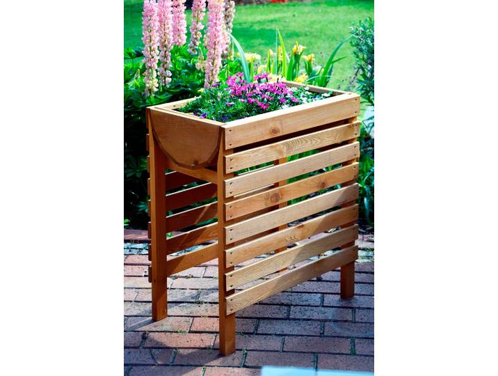 Hochbeet DOBAR Gr. M , braun (braun, dunkelbraun, bernsteinfarben), B:58cm H:71cm T:36cm, Holzwerkstoff, Pflanzgefäße, Hochbeet, BxTxH: 58x36x71 cm