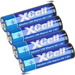 XCell 4er Folie AA LR6 Mignon Super Alkaline Batterie