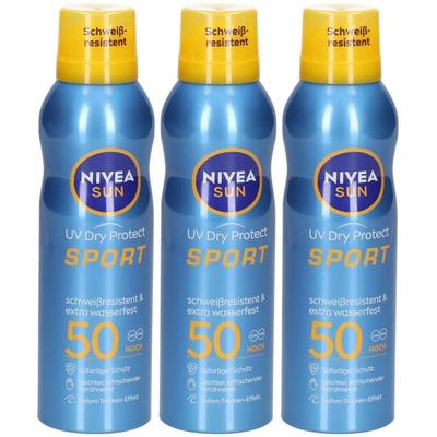Nivea Sun UV Dry Protect Sport Sonnenspray Aerosol LSF 50 200ml x3 3x200 ml