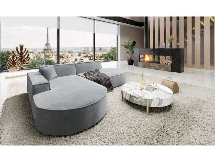 Sofa Dreams Ecksofa Samtstoff Designer Ecksofa Alegranza L Lounge Mini Stoffsofa, Loungesofa