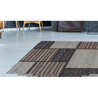 Teppich KAYOOM "Phoenix 112", beige (natur, creme), B:80cm H:6mm L:150cm, Wolle, Teppiche, Teppich, Dezenter Jacquard-Teppich, Flachflor, Aus pflegeleichten Materialien