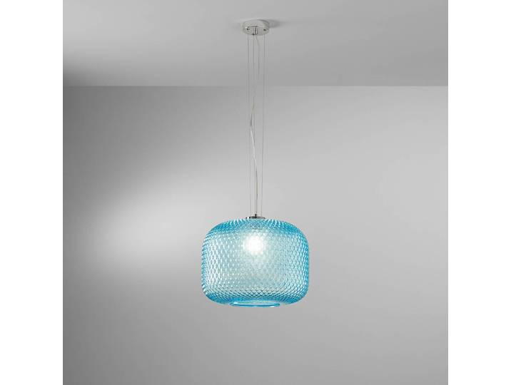 Luce Ambiente Design Hängeleuchte Ashford, dimmbar, blau, für Wohn- / Esszimmer, Glas
