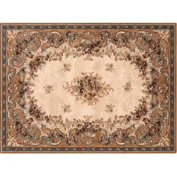 TEPGO Wollteppich Versailles hellbeige 80x120 cm