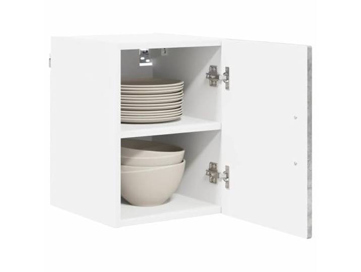 KTHLBRH Wandschrank 2 Stück Zementgrau 30 x 31 x 40 cm Mehrschichtholz, 2 Türen, 2 Einlegeböden, Wandmontage, leicht zu reinigen