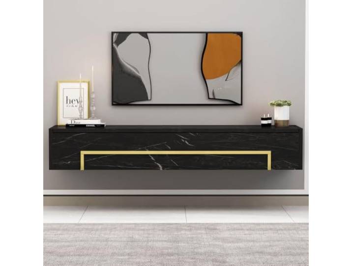 brandloop Modernes TV-Lowboard für Fernseher, Holz Fernsehtisch mit Regalen, Medienkonsole für Wohnzimmer