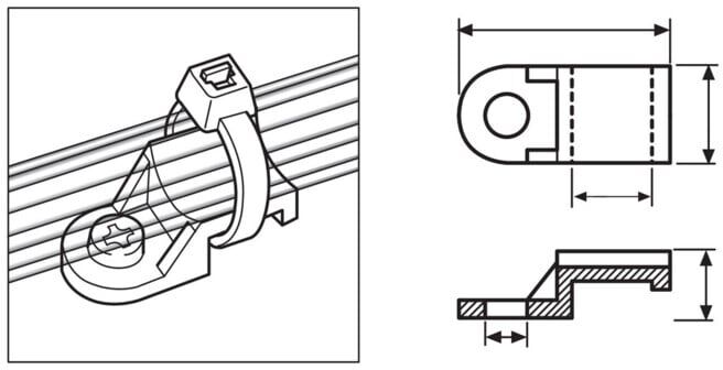 Hellermann Tyton Socle de fixation TY8G1-N66-NA-C1 (151-21819)