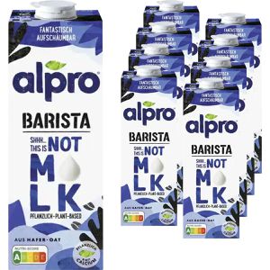 alpro Haferdrink aus europäischem Hafer, Not MLK Barista, aufschäumbar & ohne Zuckerzusatz, je 1 Liter, 8 Stück