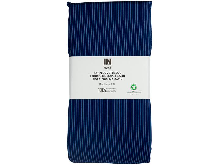 Inhouse Duvet Gots Satin 160x210 Minimo blau