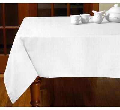 Violet Linen European Solid Linen Look Pattern Tablecloth