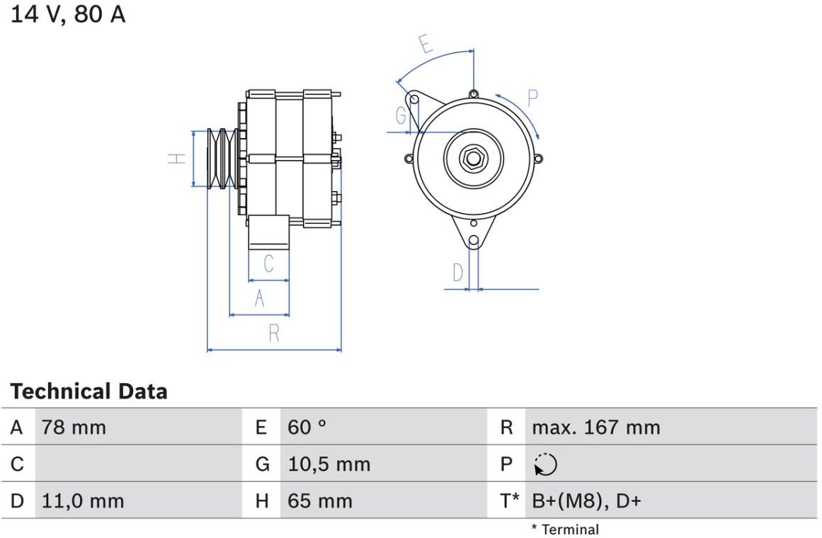 Drehstromgenerator BOSCH 0 986 034 120