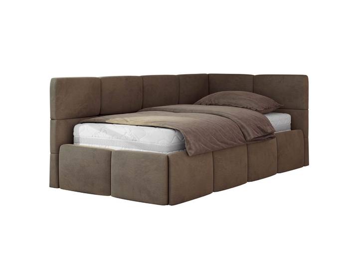 JUGENDBETT ARVO 90/200 - Braun Velvet - Pocket-Matratze - Rechts Seite