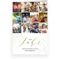 Weihnachtskarte: Jahresrückblicke mit Fotos in Weiß