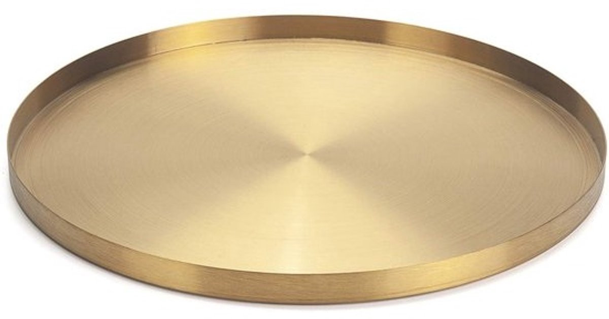 OmGoods Dailygoody Gouden Rond Dienblad - Decoratief Sieraden- en Make-up Organizer - Diameter: 32 cm