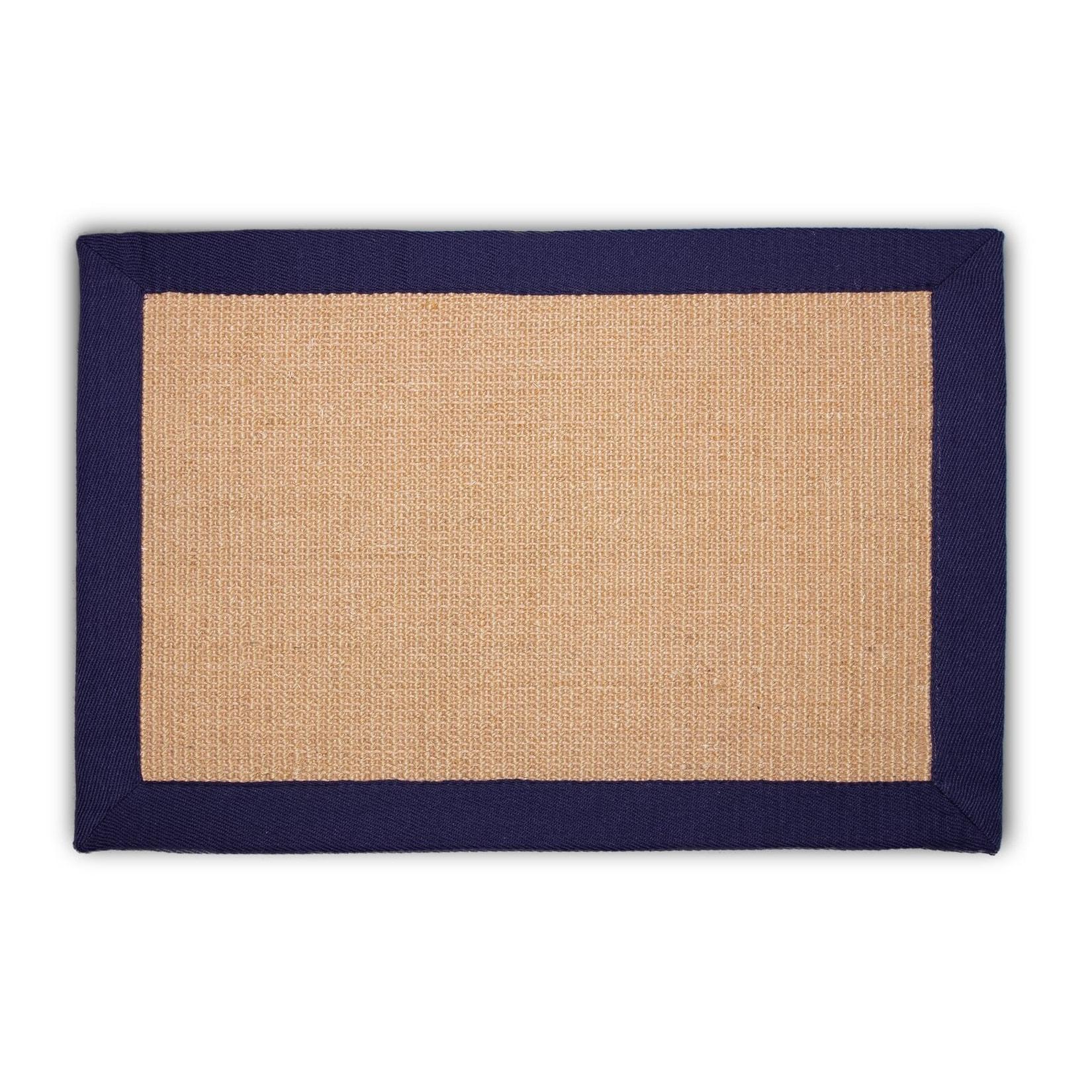 Karat Sisal-Kratzteppich Amazonas Natur Bordüre: Jeans / Denim