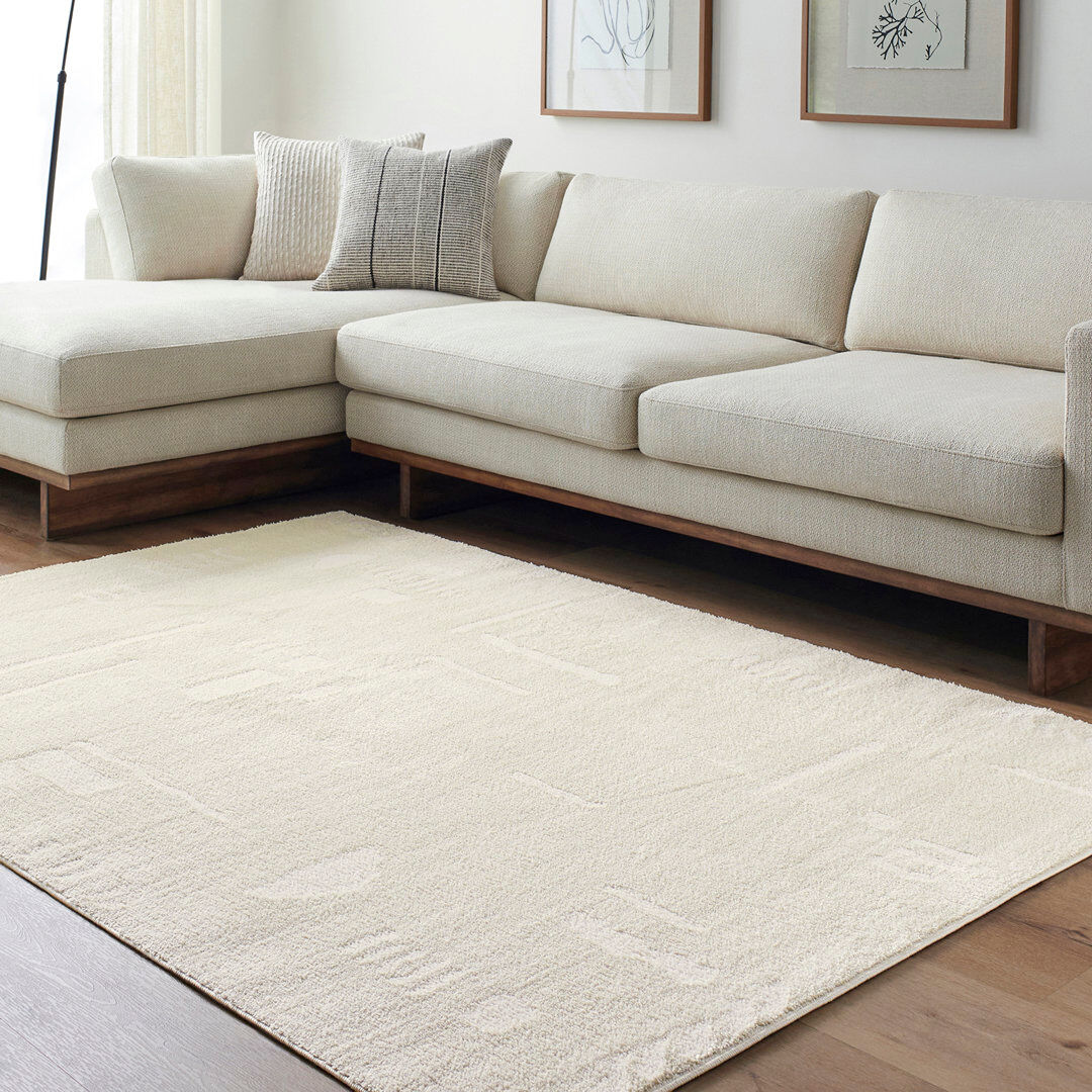 Natur Pur Hurley Rectangle Oriental Area Rug Ivory;Off-White Rectangle 140 x 200 cm