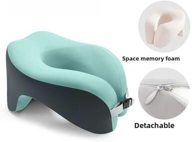 Uplifted Goods Memory Foam U Shaped Travel Neck Pillow With Cervical Support green
