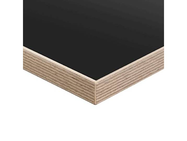 boho office® Schreibtischplatte, Tischplatte – 160 x 80 x 2,5 cm in Schwarz mit edler Multiplex Echtholz-Kante, Kratzfest, seidenmatt glänzend