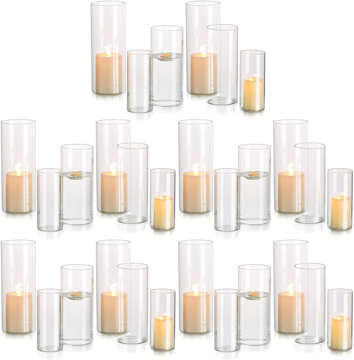 Elegante glazen hurricane kaarsenhouder voor tafeldecoratie