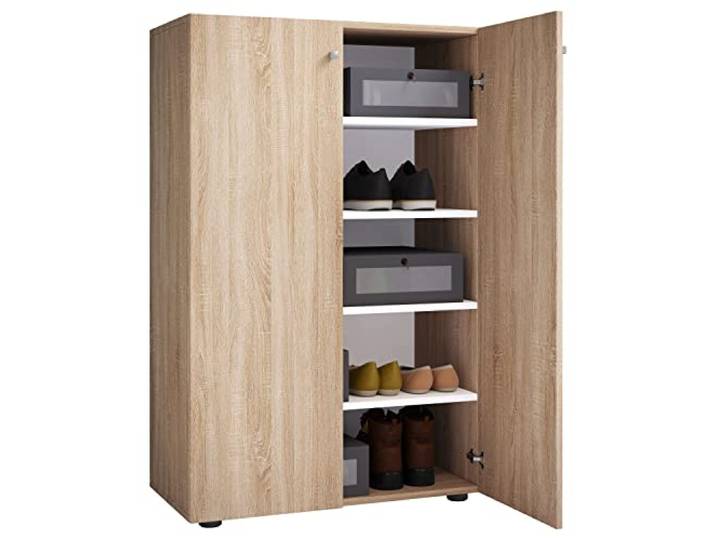 VCM Schuhschrank Sonoma-Eiche 70x39x110 cm 2 Türen 5 Fächer Holzwerkstoff Schafft dauerhafte Ordnung für Schuhe, Taschen und Accessoires - im Flur - für Singles und Paare - langlebig verarbeitet