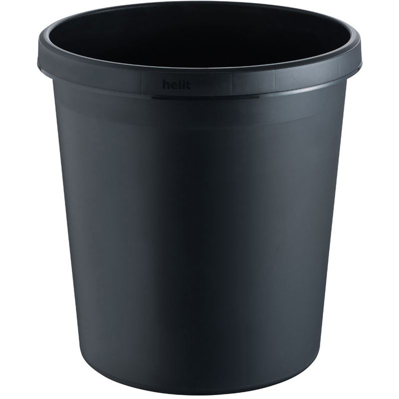 helit Papierkorb, 18 Liter, PE, rund, schwarz