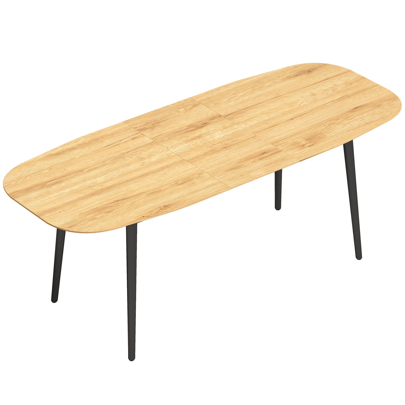 HOMCOM Uitschuifbare eettafel met rek voor 6-8 personen, eikenlook
