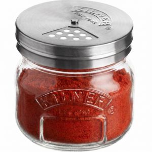 Kilner Gewürzgläser 0025.404 aus Glas, mit Edelstahldeckel, Streu-Gläschen, Ø 8 x 8,2 cm, 250 ml