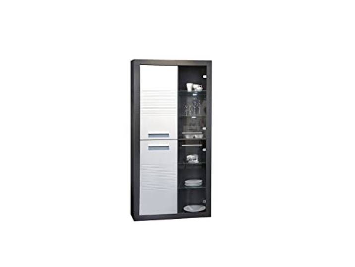 Möbel Akut S Vitrine groß Kolibri grau weiß HG 92x194x37 cm