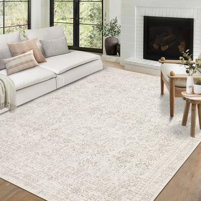 Garvee Vintage Floral Diamond Distressed Area Rug