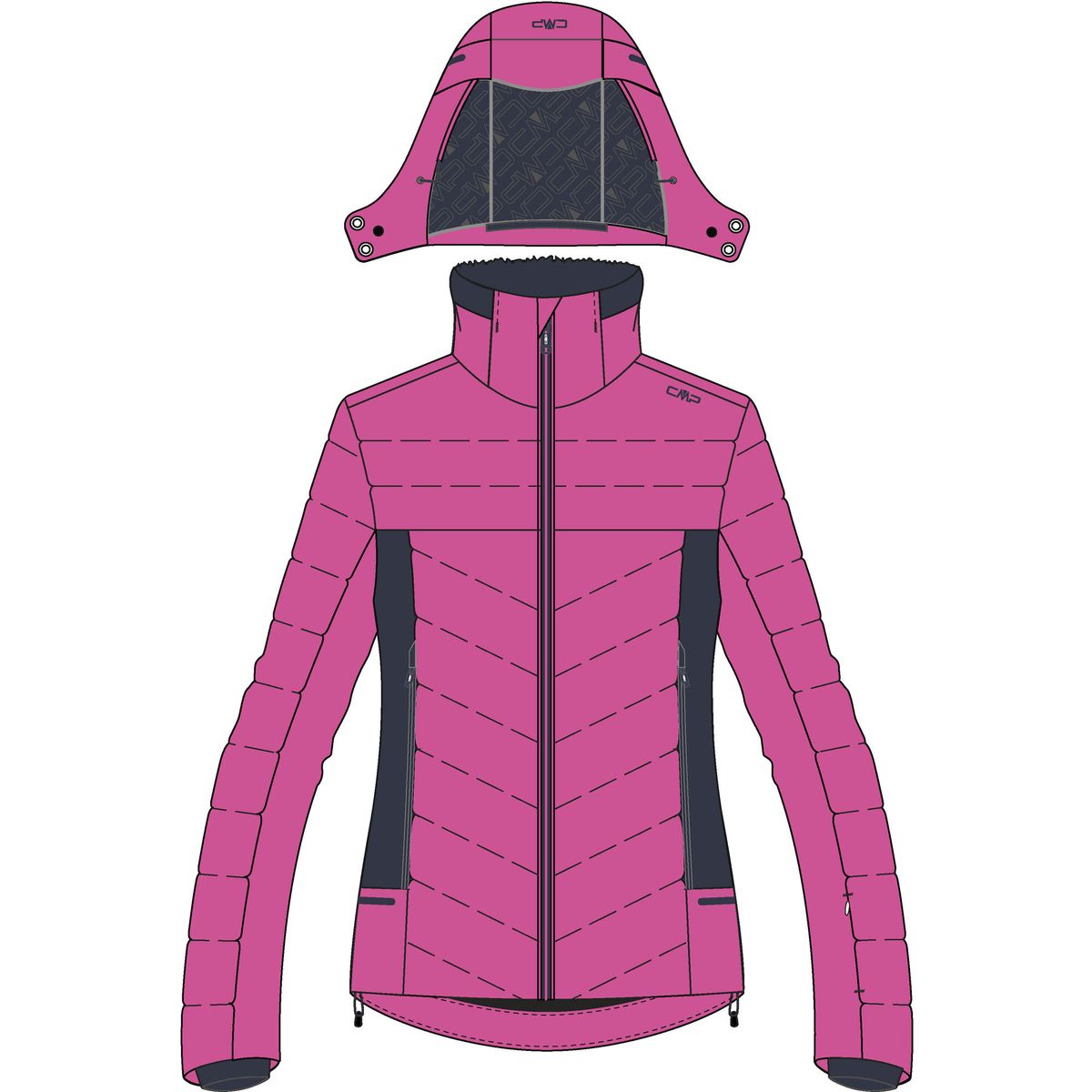CMP Woman Ski Ski Jacket Zip Hood festival (B818) 40 36W0956-B818-40