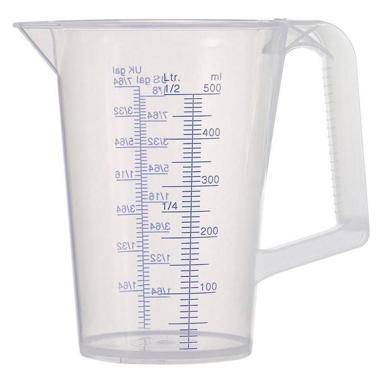 Pressol Messbecher 0,5 l blau bedruckte Skala Polypropylen (500 ml) (07081)
