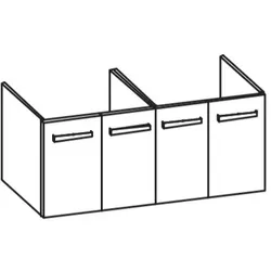 Artiqua 412 Waschtischunterschrank für Softmood T0067, Stahlgrau Metallic, 412-WU4T-I65-7141-88 412-WU4T-I65-7141-88
