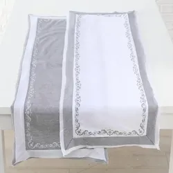 BOLTZE GRUPPE GmbH Tischläufer Lilie 2s 140x40cm grau Baumwolle 30° Maschinenwäsche Material: 100% Baumwolle