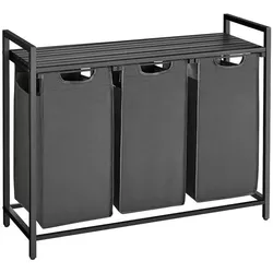 VASAGLE Wäschesortierer 92,5/33/72 cm grau, 92.5x72x33 cm