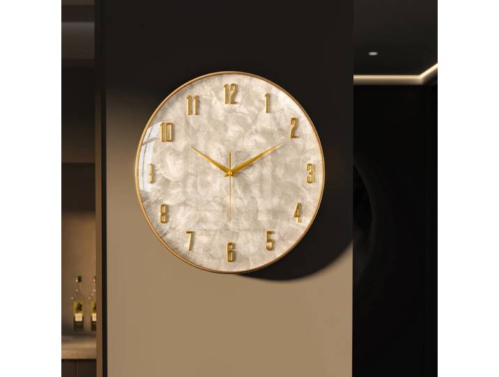 Horloge murale à coque-horloge ronde moderne pour salon, décor minimaliste, horloge à pendule silencieuse, accessoire pour la maison