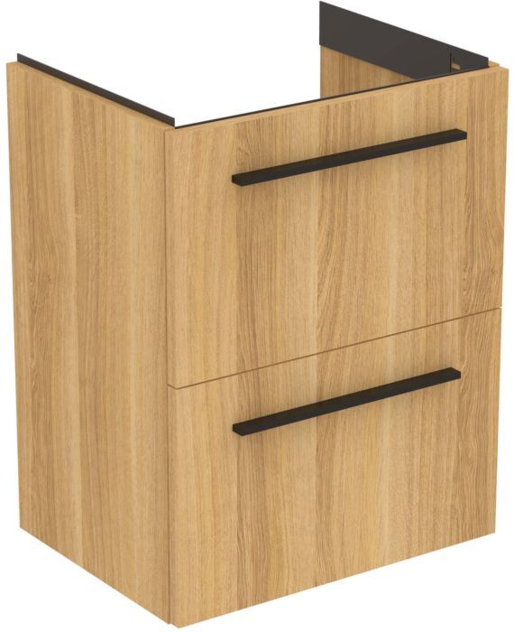 Ideal Standard life S Möbel-Waschtischunterschrank T5291NX 2 Auszüge, 50 x 37,5 x 63 cm, Eiche natur