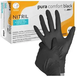 Nitrilhandschuhe für Gastronomie Ampri pura comfort black XS Gr. 6, puderfrei, unsterile Nitrilhandschuhe, 100 Stück/Box