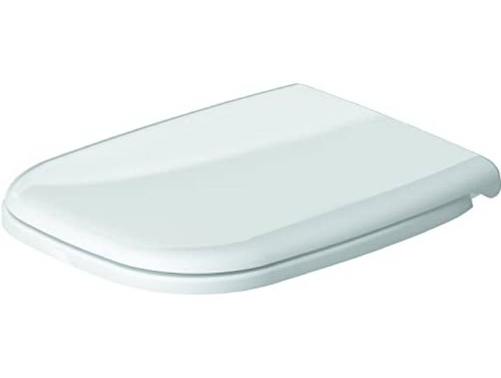 Duravit Abattant WC D-Code\, Abattant Toilette en Uréa-Duroplast\, Couvercle de Toilette avec Charnières en Acier Inoxydable\, Blanc