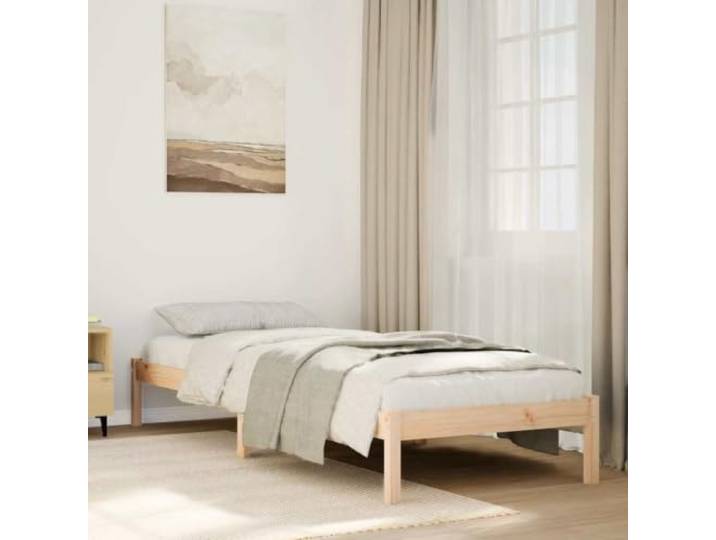 YNGBHFNOP Kiefernholz Stabil Lattenrost Extra Lang 100x210 cm Braun Massivholzbett Extra Lang 100x210 cm Kiefernholz Bettgestell ohne Matratze mit Lattenrost Stabil