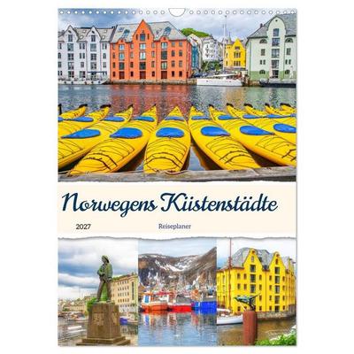 Norwegens Küstenstädte - Reiseplaner (Wandkalender 2027 DIN A3 hoch), CALVENDO Monatskalender