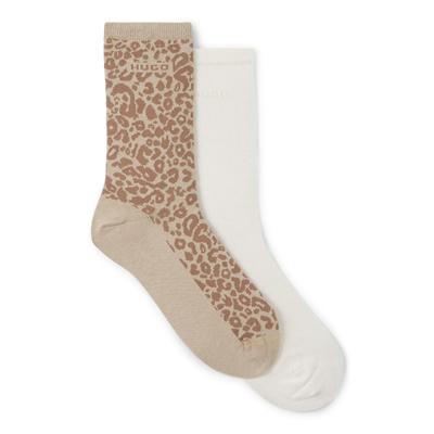 Socken HUGO UNDERWEAR "LEO LOGO", Damen, Gr. 35-38, beige (light, pastel braun 232), Baumwollmischung, elastisch, Socken Socken, mit HUGO-Schriftzug