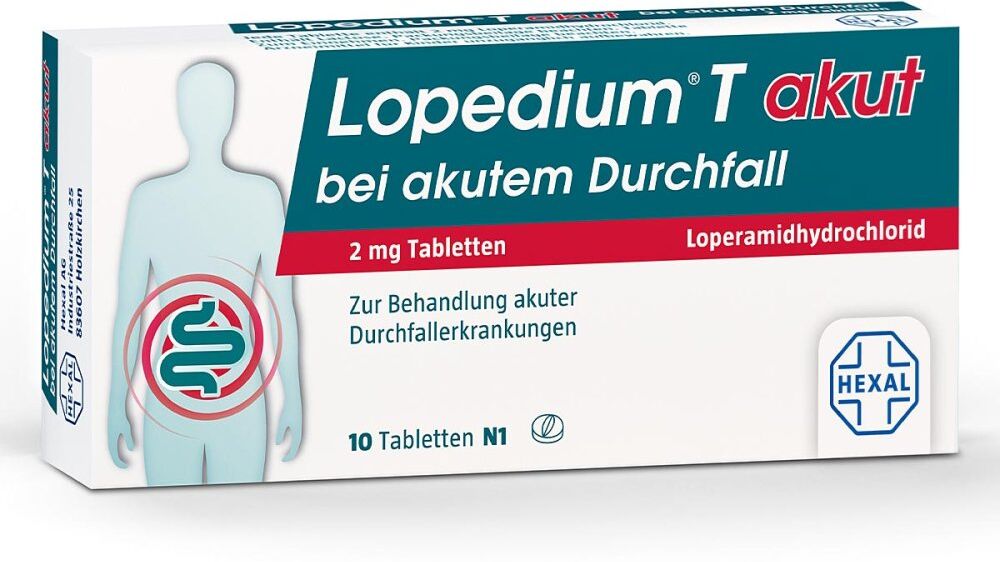 Lopedium® T akut bei akutem Durchfall 2 mg Tabletten 10stk