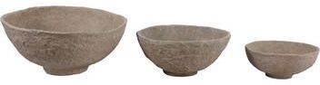 Sagebrook Home Pottery Paper Mache Bowls Handcrafted Unique Texture (Set of 3)
