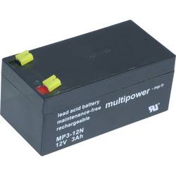 multipower MP3-12N 137266 Bleiakku 12 V 3 Ah Blei-Vlies (AGM) (B x H x T) 66 x 67 x 134 mm Flachstecker 4.8 mm Wartungsfrei, Geringe Selbstentladung