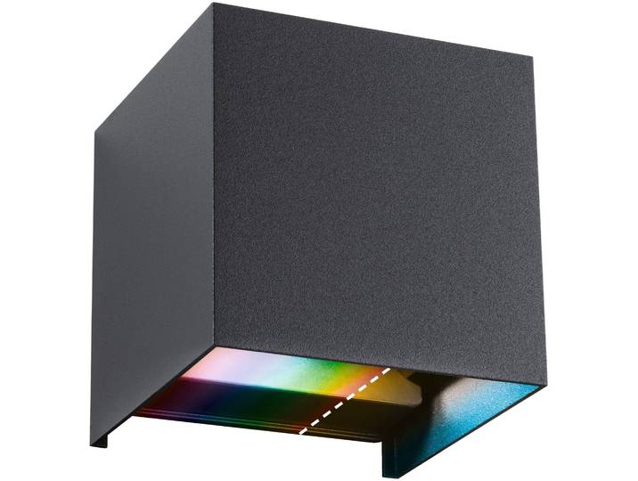 LED Außen-Wandleuchte PAULMANN Outdoor 230V Cybo RGBW Zigbee 2000-6500K anthrazit , grau (anthrazit), B:10cm H:10cm T:10cm, Leuchten, LED Außen-Wandleuchte, Zigbee RGBW