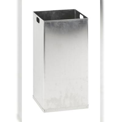 PROREGAL Feuerfester Aluminium Inneneinsatz für eckigen Abfallbehälter Haiti mit Swingdeckel | 55 LIter, HxBxT 50x26x26cm | Aluminium / Silber