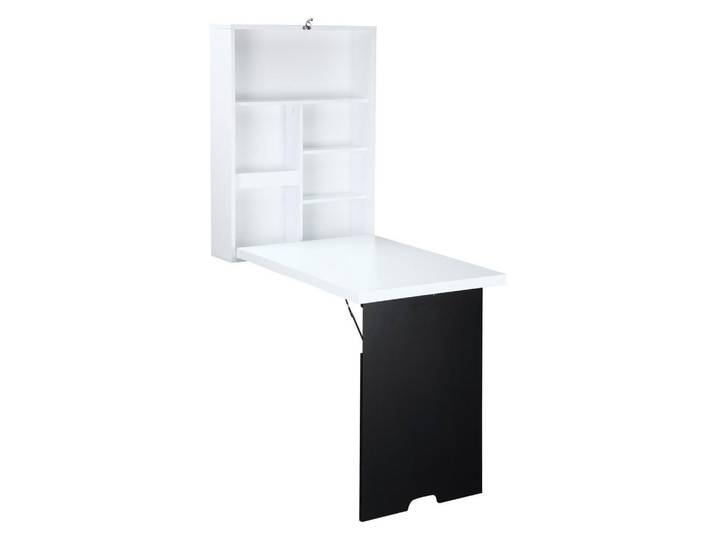 ComfortXL Schreibtischregal De-14829 mit Regal & Kreidetafel Weiß, 94x147x60 cm, Büromöbel, Schreibtische